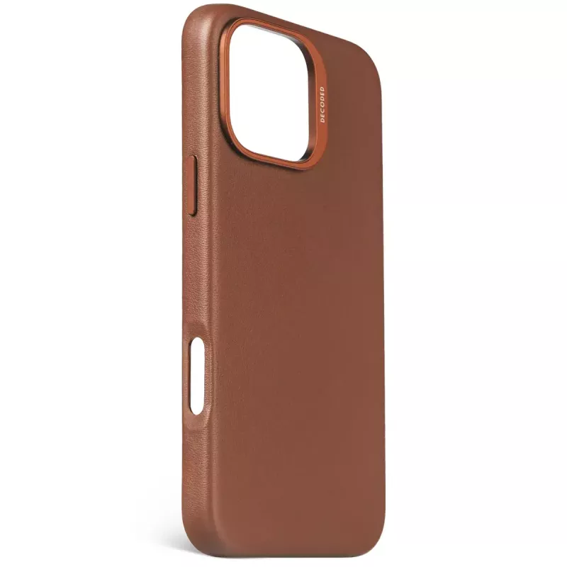 Capa Decoded em pele para iPhone 16 Pro Max 17,5 cm castanho