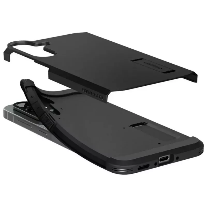 Capa Spigen Tough Armor para Samsung Galaxy A56 5G – preto, proteção de duas camadas