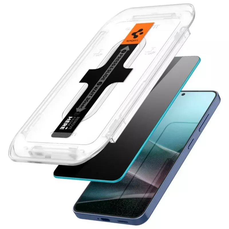 Película de proteção de ecrã em vidro temperado com privacidade Spigen Glas.TR EZ FIT HD para Samsung Galaxy S24/S25 — 2 unid.