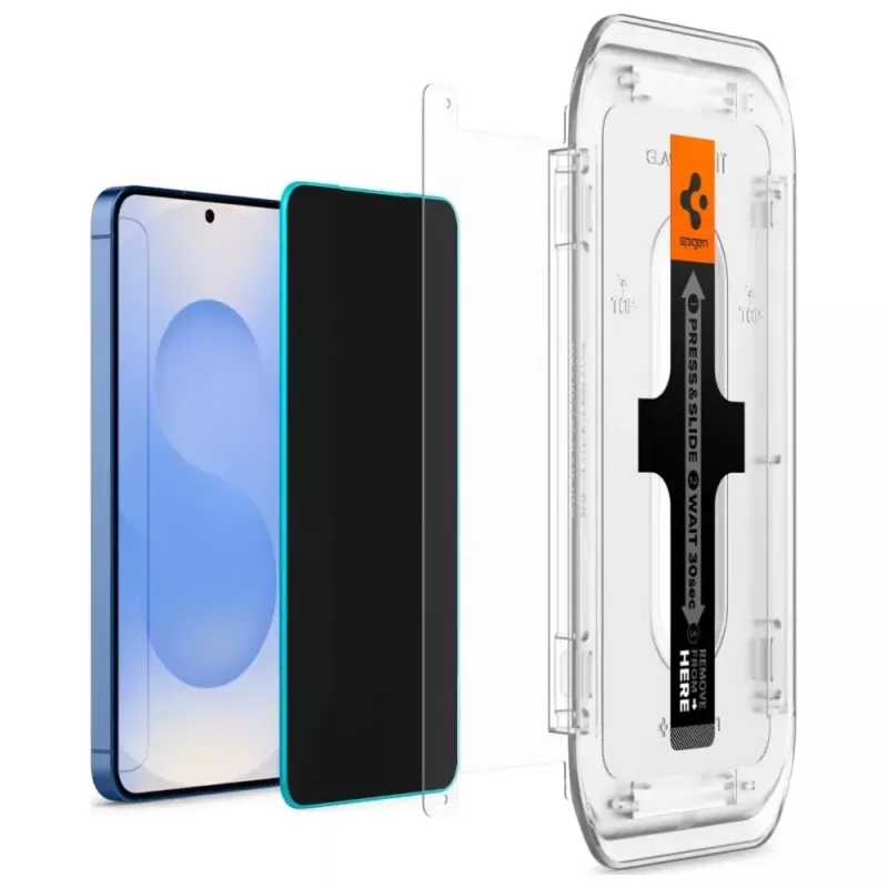 Película de proteção de ecrã em vidro temperado com privacidade Spigen Glas.TR EZ FIT HD para Samsung Galaxy S24/S25 — 2 unid.