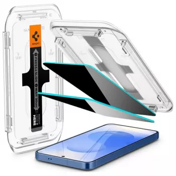 Película de proteção de ecrã em vidro temperado com privacidade Spigen Glas.TR EZ FIT HD para Samsung Galaxy S24/S25 — 2 unid.