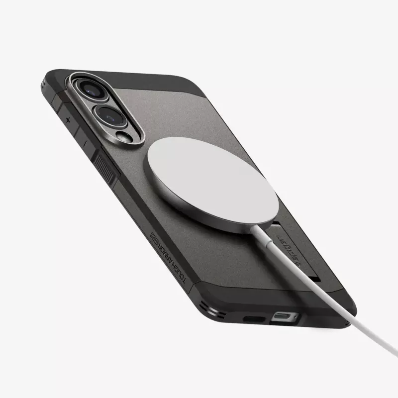 Capa Spigen Galaxy S25 Edge Tough Armor AI MagFit Gunmetal
