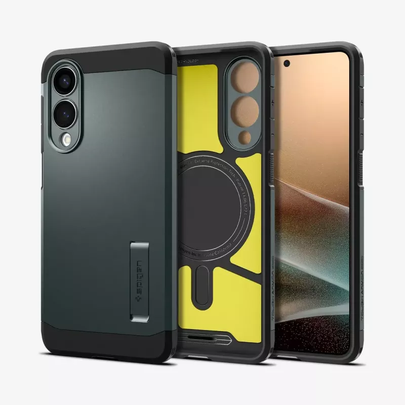 Capa Spigen Galaxy S25 Edge Tough Armor AI Abyss verde