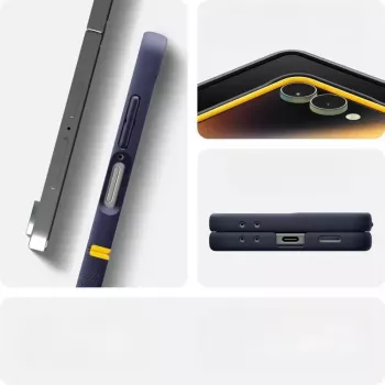 Capa de proteção Spigen Nano Pop Mag para Samsung Galaxy Z Flip 7 — Blueberry Navy, compatível com MagSafe