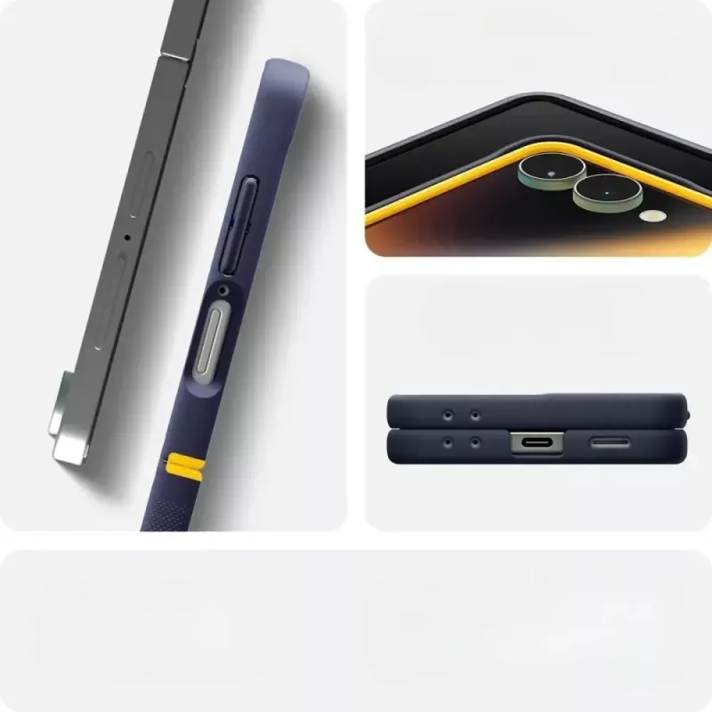 Capa de proteção Spigen Nano Pop Mag para Samsung Galaxy Z Flip 7 — Blueberry Navy, compatível com MagSafe