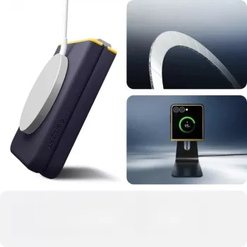 Capa de proteção Spigen Nano Pop Mag para Samsung Galaxy Z Flip 7 — Blueberry Navy, compatível com MagSafe