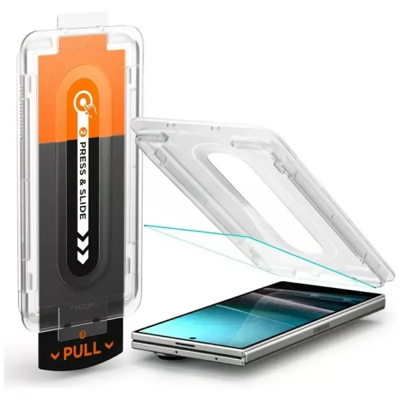 Película de vidro temperado Spigen Glas.Tr EZ FIT Pro HD para Samsung Galaxy Z Fold7 — anti-riscos, montagem fácil