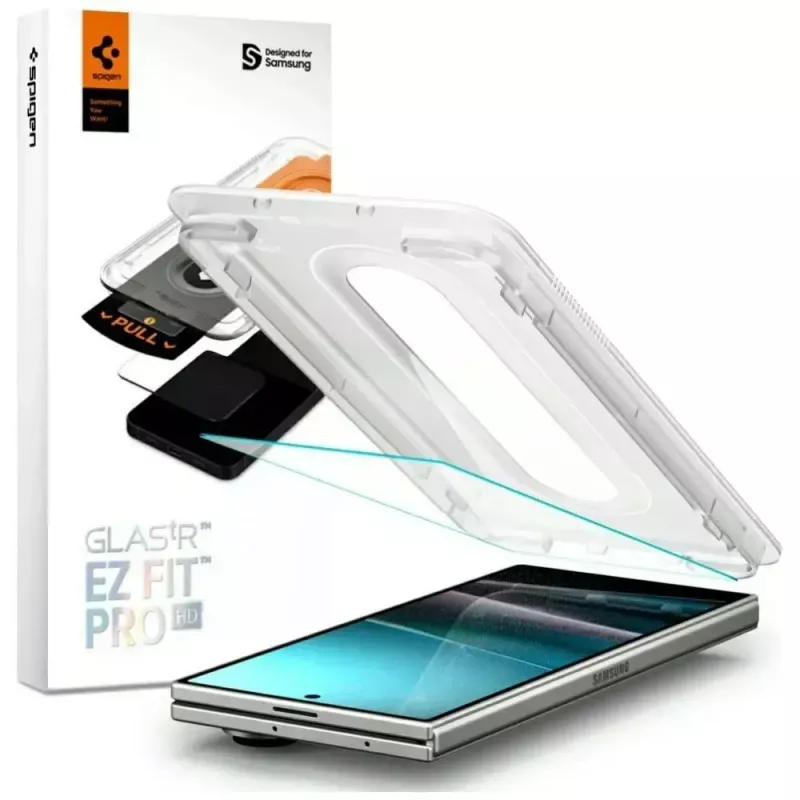 Película de vidro temperado Spigen Glas.Tr EZ FIT Pro HD para Samsung Galaxy Z Fold7 — anti-riscos, montagem fácil