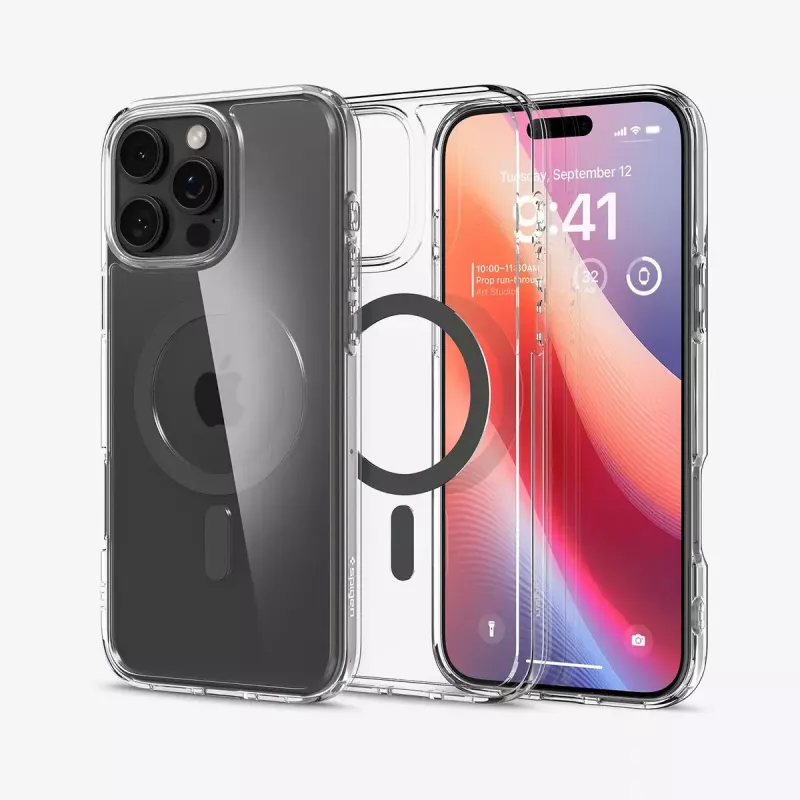 Capa de telemóvel Spigen Ultra Hybrid (MagFit) 17,5 cm grafite transparente