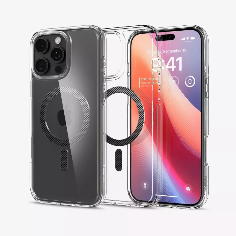 Capa de telemóvel Spigen Ultra Hybrid (MagFit) 17,5 cm transparente