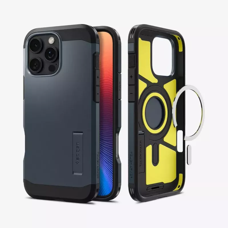 Capa de telemóvel Spigen Tough Armor AI cinzento para iPhone 16 Pro Max