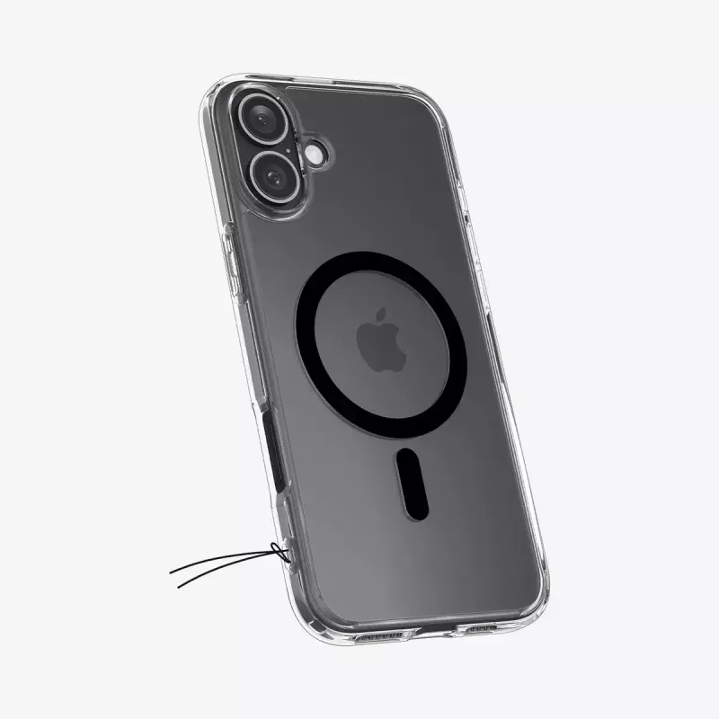 Capa de telemóvel Spigen Ultra Hybrid (MagFit) preto transparente para iPhone 16 Plus