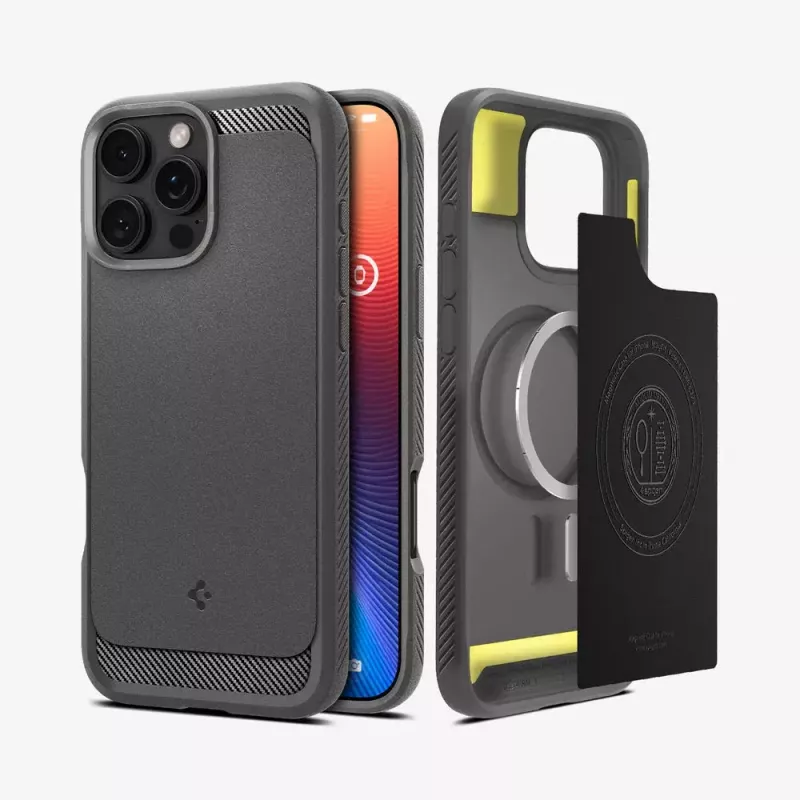 Capa de telemóvel Spigen Rugged Armor MagFit cinzento 16 cm