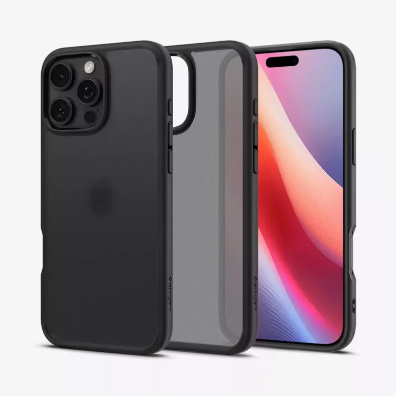 Capa de telemóvel Spigen Ultra Hybrid preto para iPhone 16 Pro 6,3 polegadas