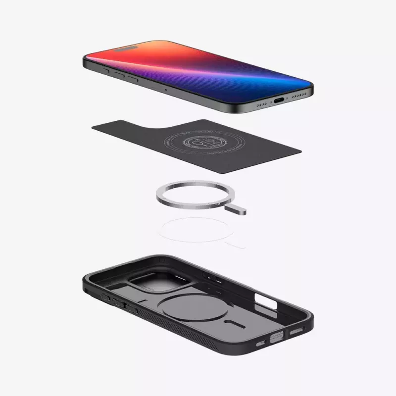Capa de telemóvel Spigen Optik Armor preto para iPhone 16 Pro