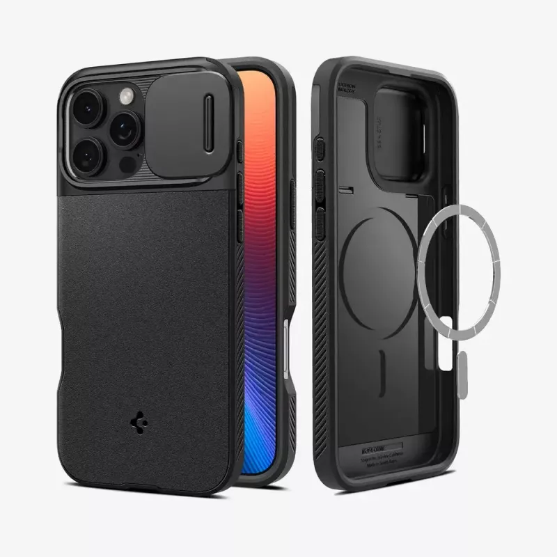 Capa de telemóvel Spigen Optik Armor preto para iPhone 16 Pro