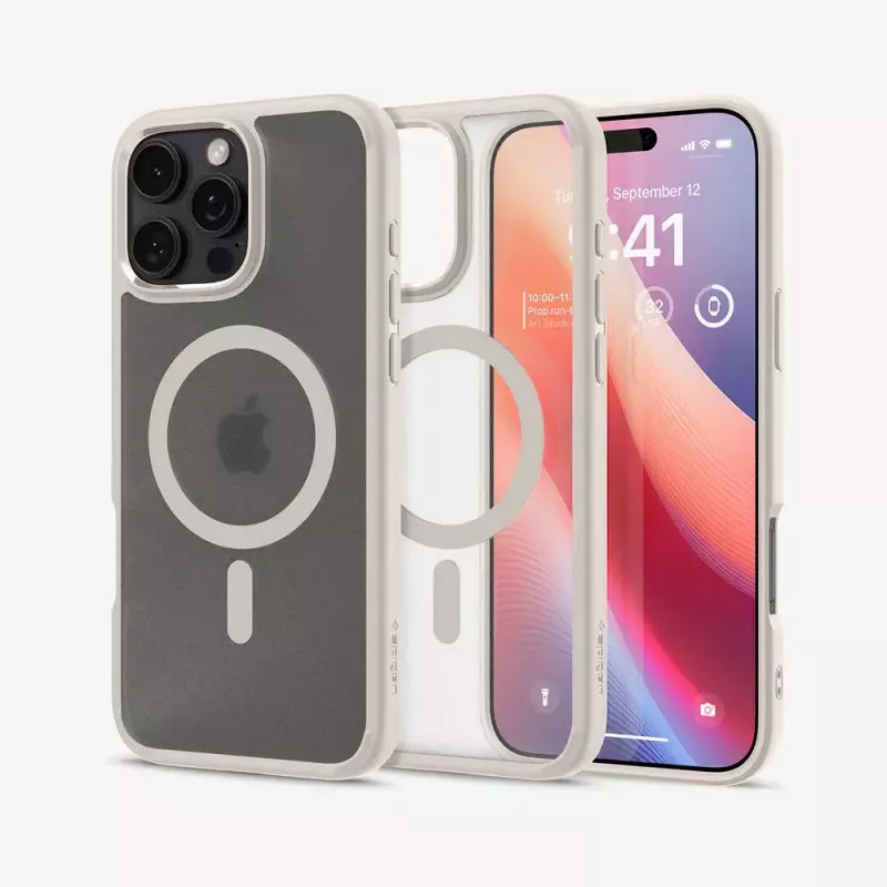 Capa para telemóvel Spigen Ultra Hybrid (MagFit) bege transparente