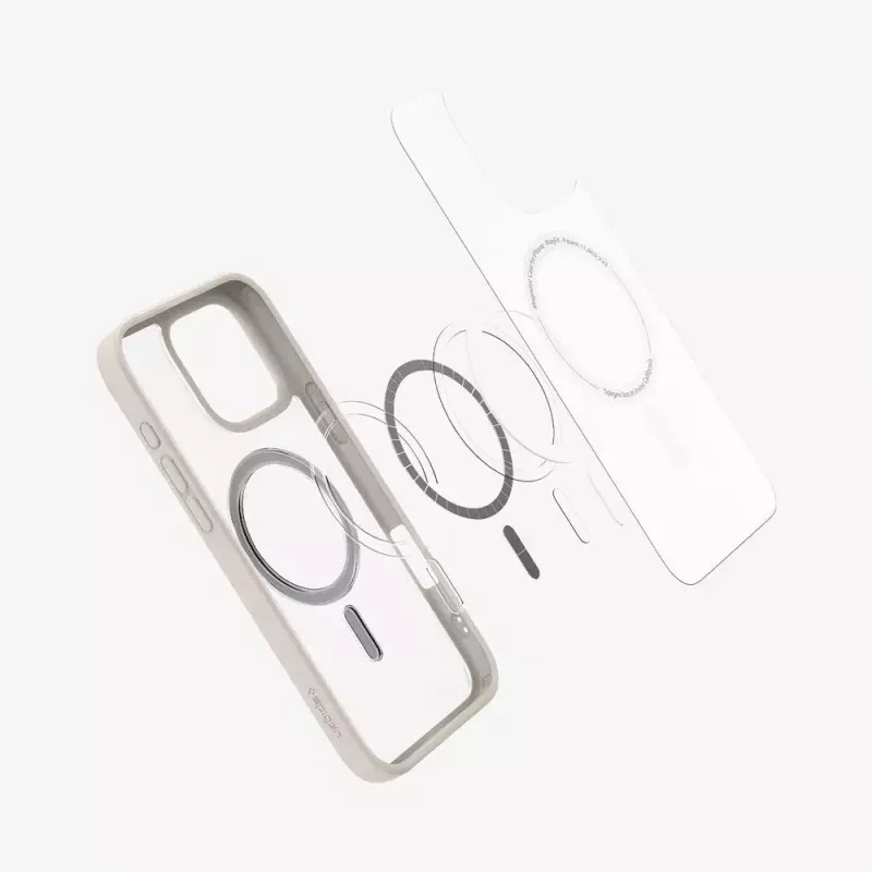 Capa para telemóvel Spigen Ultra Hybrid (MagFit) bege transparente