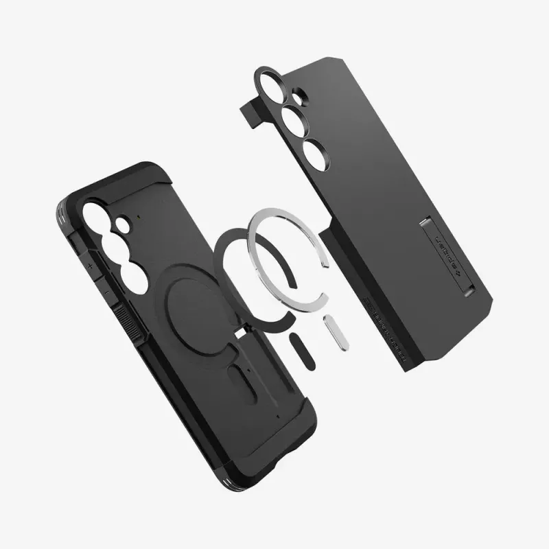 Capa Spigen Tough Armor Galaxy S24 FE preta com suporte de secretária