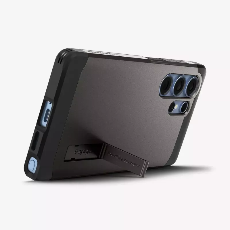 Capa Spigen Galaxy S25 Ultra Tough Armor AI gunmetal monocromática