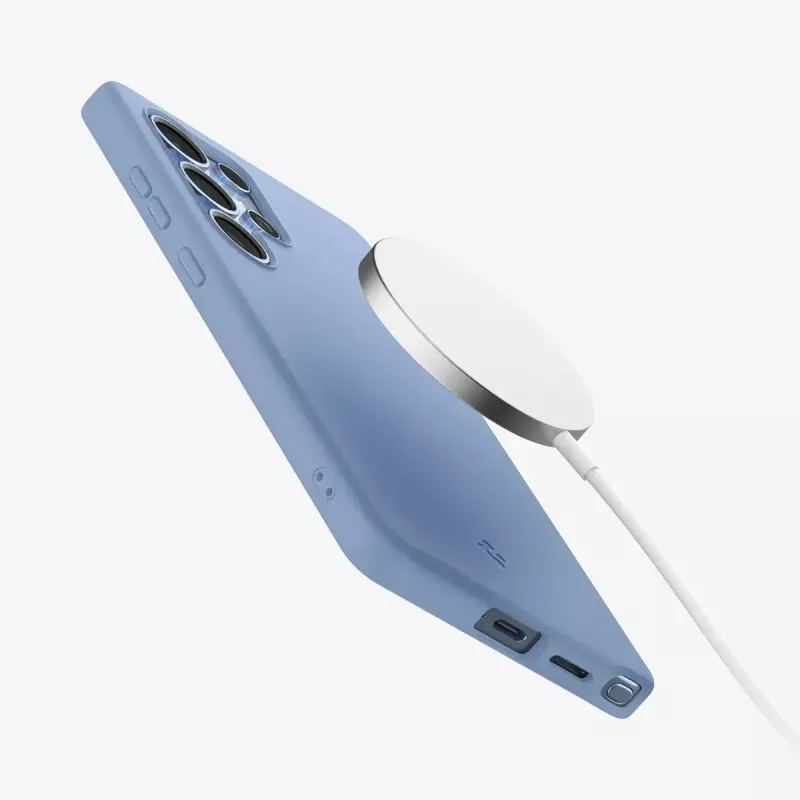 Capa Spigen Galaxy S25 Ultra Silicone Fit MagFit azul-safira