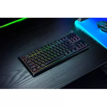 Teclado Razer BlackWidow V4 Low-Profile Tenkeyless HyperSpeed Gaming USB RF Wireless Bluetooth QWERTY US International preto