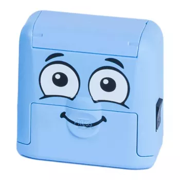 Carimbo retangular azul claro Colop Marky para papel e têxtil