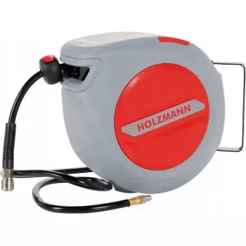 Enrolador de mangueira de ar comprimido Holzmann LSR20AIR com 20 m de mangueira, acessório de compressor retrátil para montagem na parede