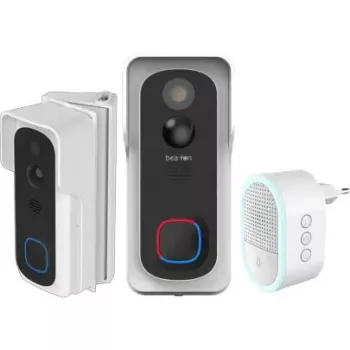 Campainha de vídeo Beafon SmartHome Visitor 2V Tuya conjunto – câmara HD sem fios, modelo BEASH-2VSET-W
