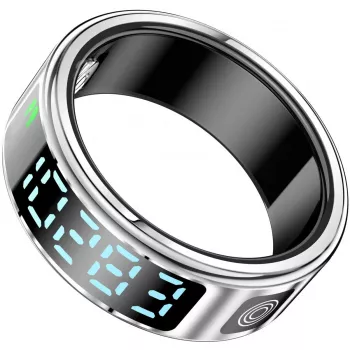 Anel inteligente Beafon SR21-Prata tamanho 11 (64,6 mm) – acessório portátil de notificação e controlo