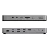 Dock para portátil / replicador de portas ALOGIC TB4DU4 — Thunderbolt com fios, 96 W, leitor de cartões SD/MicroSD, 3,5 mm, alumínio/ABS