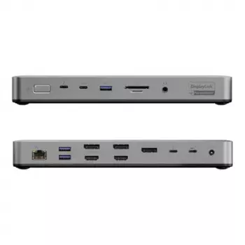 Dock para portátil / replicador de portas ALOGIC TB4DU4 — Thunderbolt com fios, 96 W, leitor de cartões SD/MicroSD, 3,5 mm, alumínio/ABS