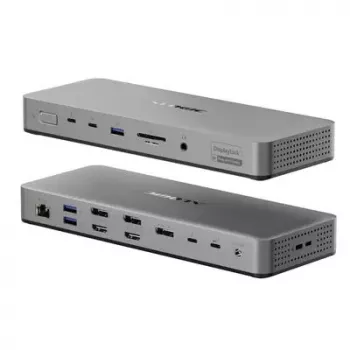 Dock para portátil / replicador de portas ALOGIC TB4DU4 — Thunderbolt com fios, 96 W, leitor de cartões SD/MicroSD, 3,5 mm, alumínio/ABS