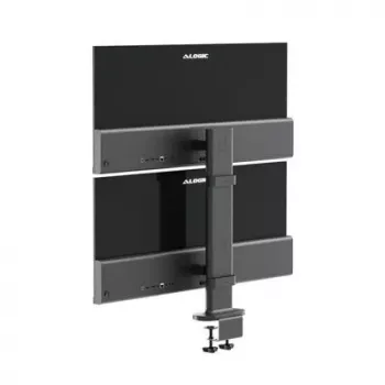 Suporte para monitor ALOGIC ED34VMSSGR com braço de grampo para ecrãs até 34 polegadas, ecrã duplo, capacidade de 12 kg, cinzento