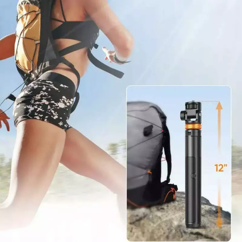 Tech-Protect L03S Pau de selfie tripé com telecomando Bluetooth, preto