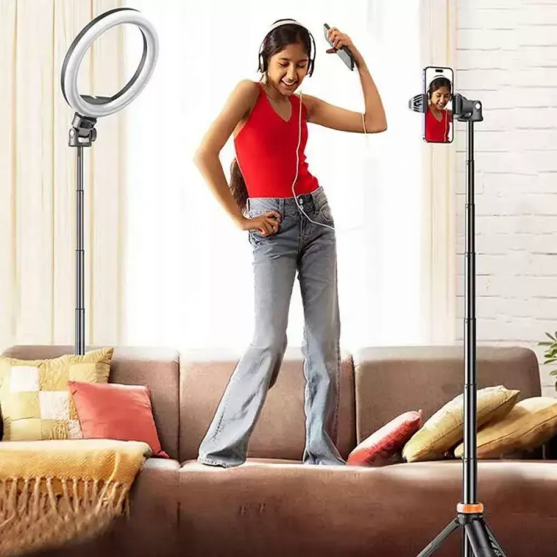 Tech-Protect L03S Pau de selfie tripé com telecomando Bluetooth, preto