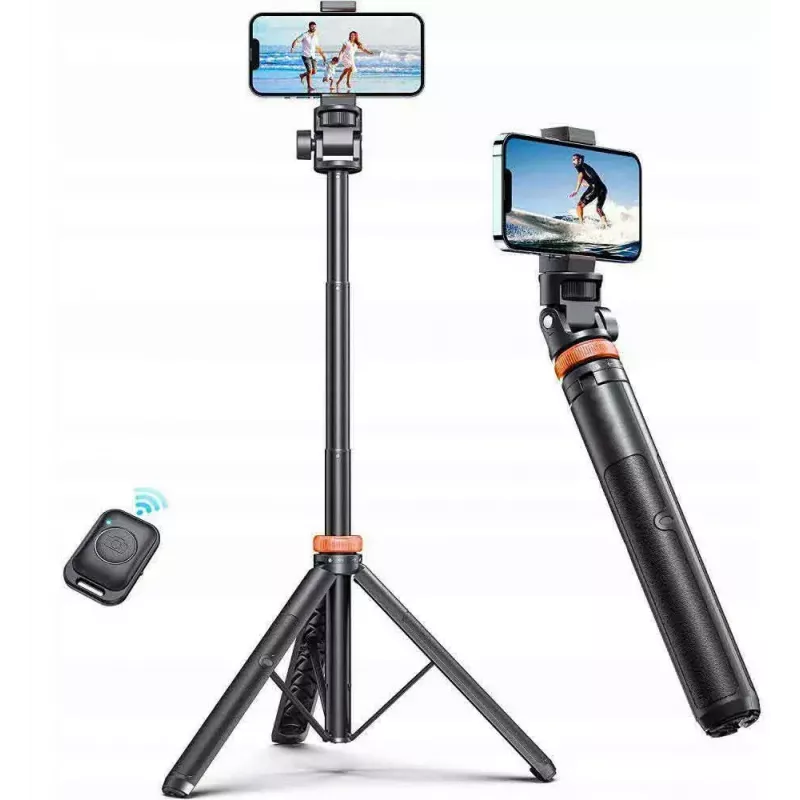 Tech-Protect L03S Pau de selfie tripé com telecomando Bluetooth, preto