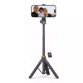 Tech-Protect L03S Pau de selfie tripé com telecomando Bluetooth, preto