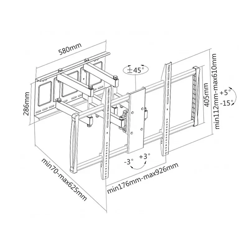 Suporte de parede Maclean MC-679 para TV LED / PLASMA / LCD – máx. 80 kg