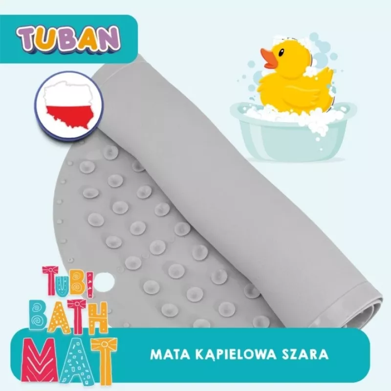 Tapete de banho antiderrapante cinzento