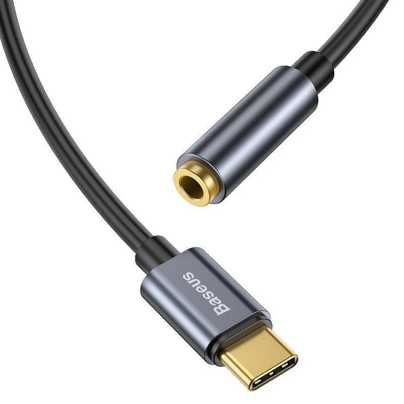 Baseus L54 Adaptador de áudio USB-C + minijack 3,5 mm (Preto+Cinzento)