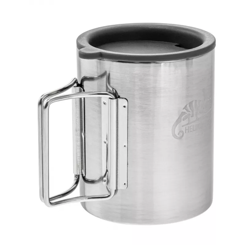 Caneca térmica Helikon com tampa 250 ml prateado, preto