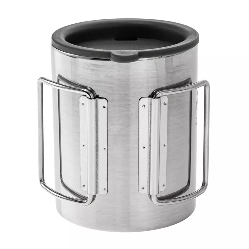 Caneca térmica Helikon com tampa 250 ml prateado, preto