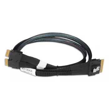 ICY DOCK - Cabo SlimSAS 8i SFF-8654 para 2x SlimSAS 4i SFF-8654 - 0,5M