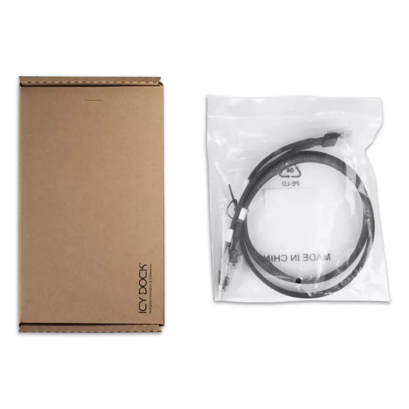 ICY DOCK - Cabo SlimSAS 8i SFF-8654 para 2x SlimSAS 4i SFF-8654 - 0,5M