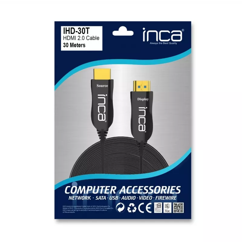 Cian Technology GmbH INCA cabo HDMI IHD-30T 2.0 cabo de ligação 4K 30Hz 30m Retail - cabo - digital/ecrã/vídeo