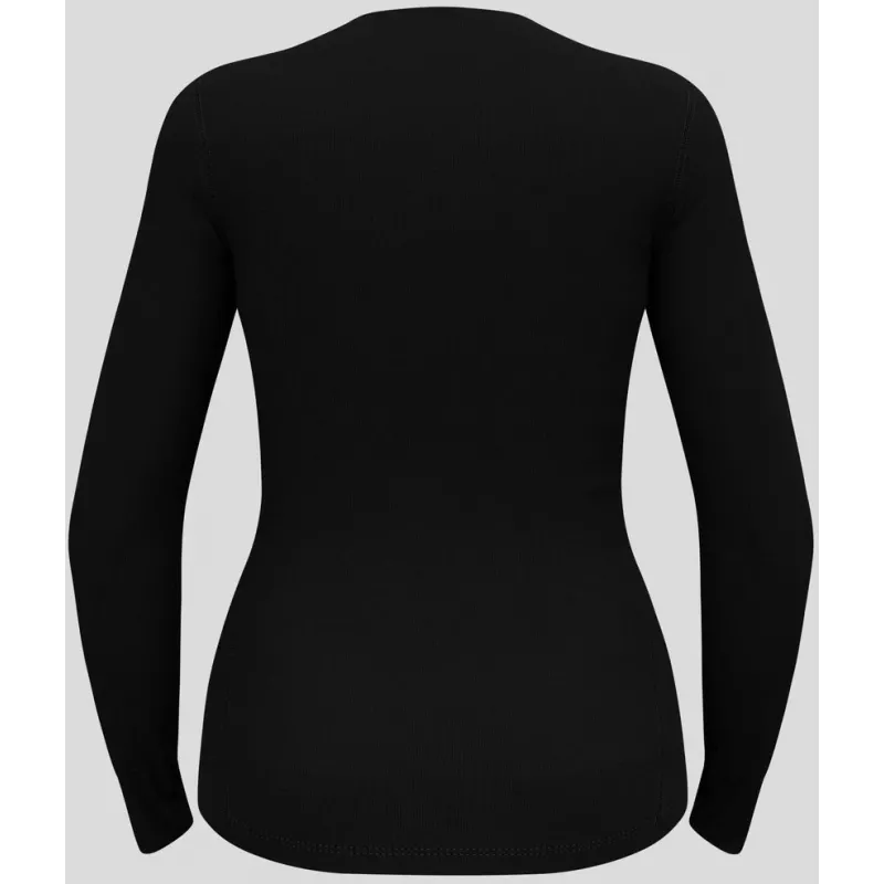 T-shirt de mulher Odlo BL TOP decote redondo l/s ACTIVE WARM ECO, tamanho S, preta
