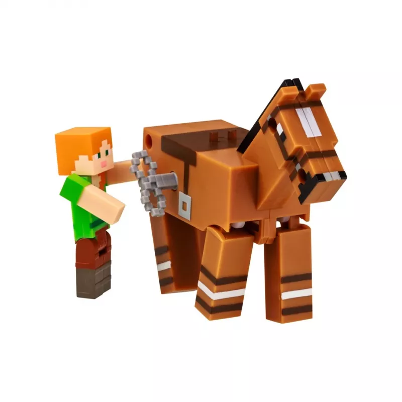 Brinquedo de corda 3D Minecraft S2 - Alex & Cavalo