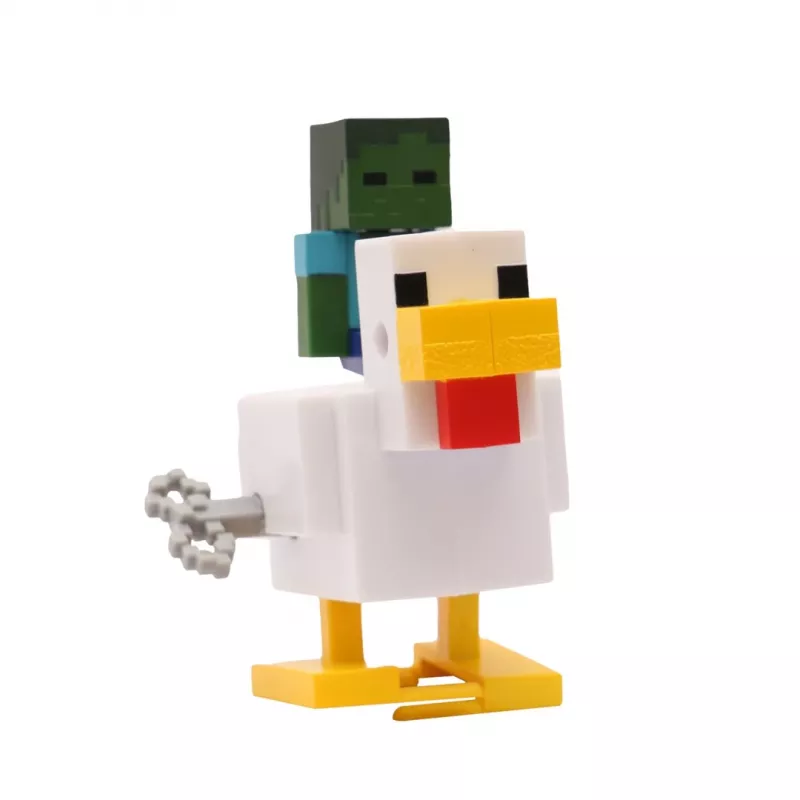 Brinquedo de corda 3D Minecraft S2 - Galinha & Cavaleiro