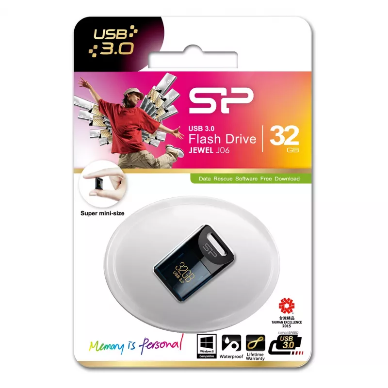 SILICON POWER Jewel J06 - pen drive USB - 32GB - USB3.0 - azul-escuro (SP032GBUF3J06V1D)